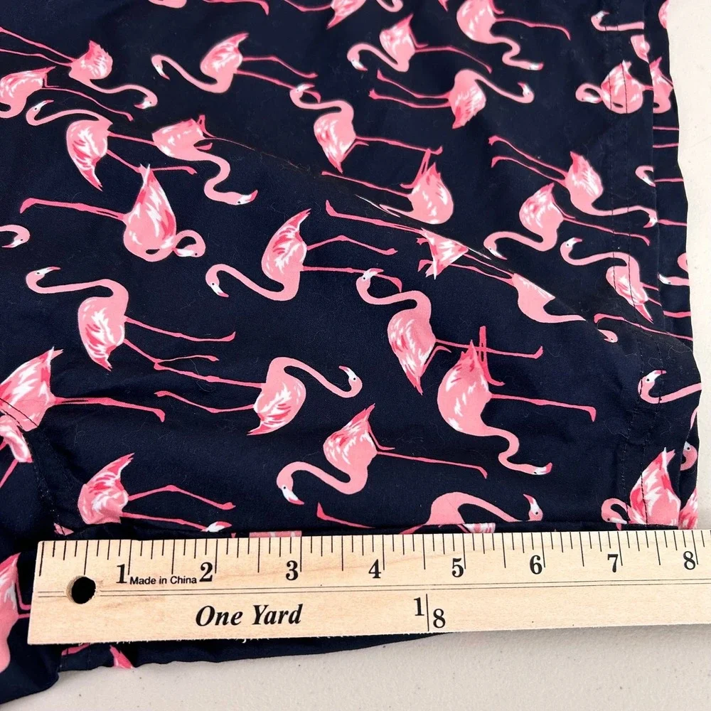 Old Navy Mens‎ Navy Blue Pink Flamingo Drawstring Swim Shorts with Pockets Beach